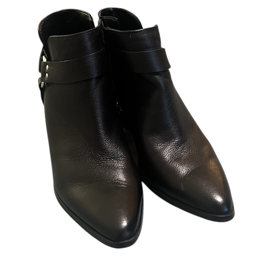 Nine West black leather w buckle heeled booties Size 9.5 - Picture 7 of 8